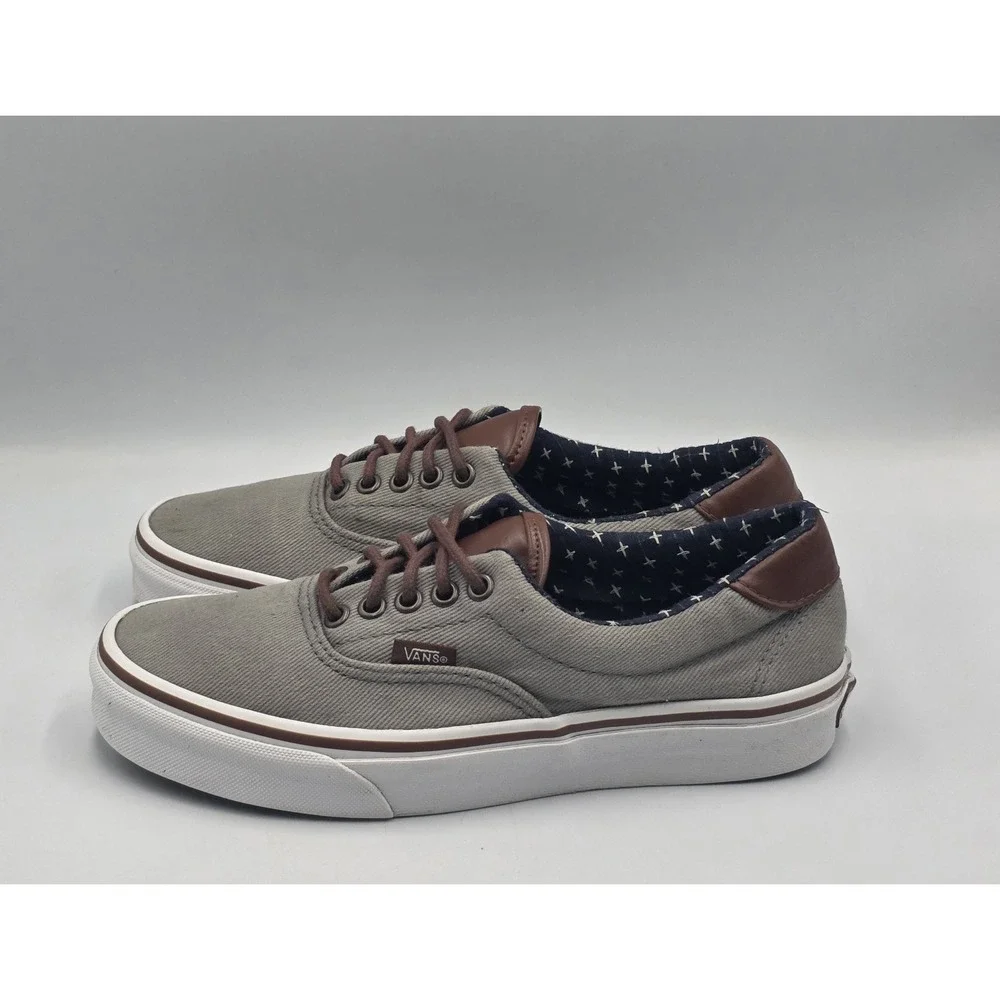 Vans Gray Brown Sneakers Men's 6.5 Women's 8 Low Top Casual 721356